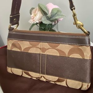 Coach Signature C Brown Small Shoulder Bag